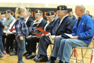 First and second graders made thank you cards for veterans.