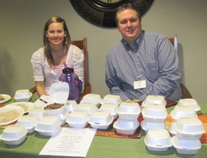 The Gardens Relay for Life team has already started raising funds for this year's Relay for Life of Greene County, slated for Saturday, April 26. Pictured are activity director Rachel Hofbauer and manager Mike Early manning a bake sale held earlier this month. Watch for information about a re-invented daytime Relay for Life that includes a Color Out Cancer 5/K run/walk.