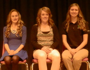 Senior 4H members receiving Major Life Skills Awards are (from left) Noelle Gray,Taylor Hardin and Kami Badger. Not pictured is Bailey Godwin.