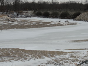The frozen river bottom at Eureka Bridge 