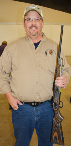 Kraig Tweed held the matching one-half card and won this gun. Tweed, a longtime NWTF committee member and past county president, has accepted the job of regional Extension director for ISU Extension and is based out of Decorah. Photo|Scranton Journal