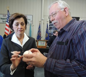 With Lt Gov Kim Reynolds; politics and baseball matter to John