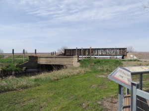 Two vehicle bridges and a rail bridge at the west end of the interpretive site