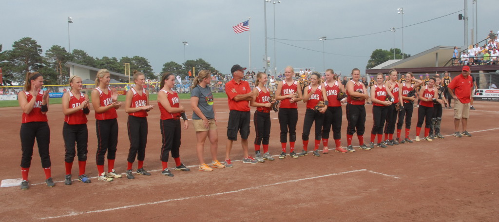 Introductions at the 3A state softball tournament. Photo by Mike Ketelsen | Ketelsen Photography
