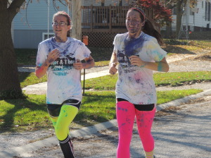 Megan Carey and Jenna Beyers were among those who ran