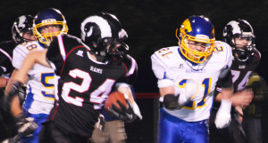 Senior Jordan Challen rushed for a total of 99 yards in the homecoming game against Humboldt.  Scranton Journal photo