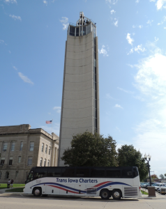 Bell Tower w tour bus