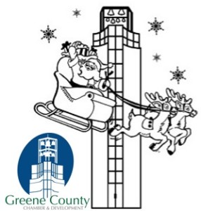 Santa and Bell Tower w Chamber logo