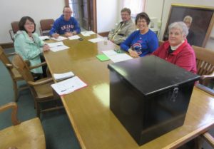 Members of the Courthouse 100 committee recently checked out the new "time capsule." Pictured are (from left) Dianne Piepel, Don Van Gilder, Mike Piepel, Jean Van Gilder and Mary Weaver. 